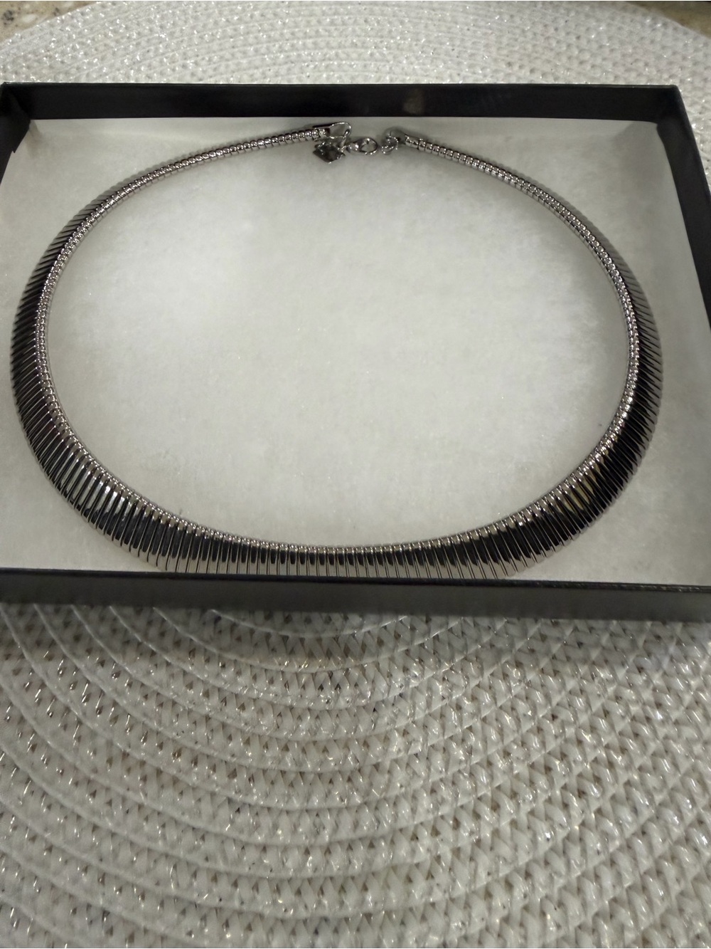 Park Lane Silver-Tone Ribbed Collar Necklace
